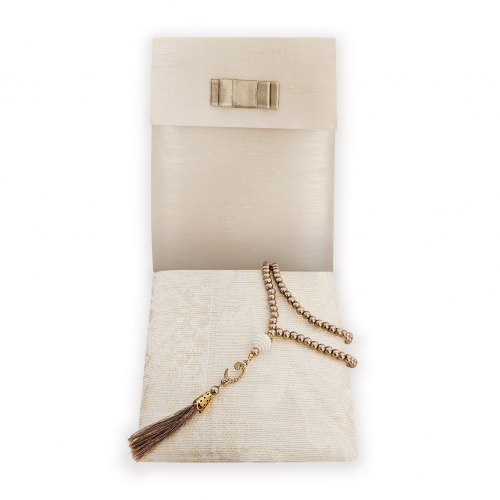 Fiyonklu Kese �nci Tesbih Seccade Set - Vizon