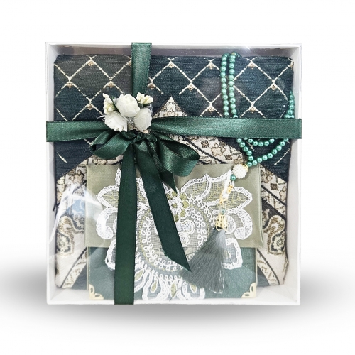 �zel Tasar�m Kutuda ��nil Seccade Set - 03 - Ye�il