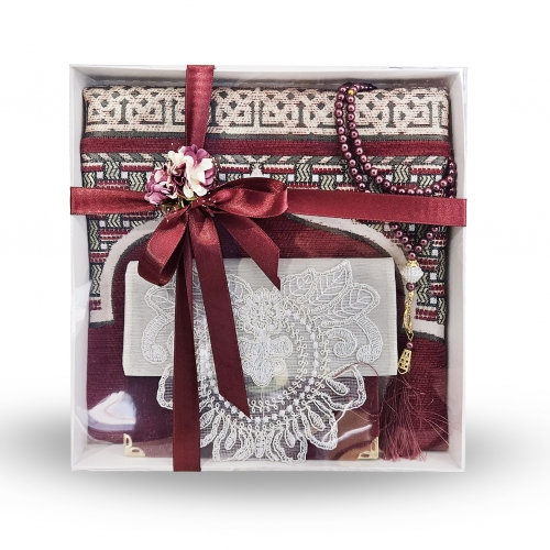 �zel Tasar�m Kutuda ��nil Seccade Set - 03 - Bordo